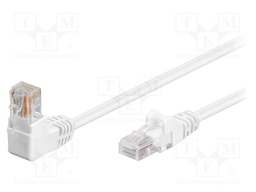 Patch cord; U/UTP; 5e; stranded; CCA; PVC; white; 10m; 26AWG