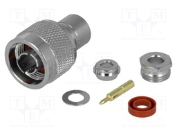 Plug; N; male; straight; 50Ω; soldering; teflon