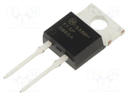 Silicon Carbide Schottky Diode, Single, 650 V, 8 A, 27 nC, TO-220