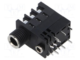 Socket; Jack 3,5mm + Jack 6,35mm; female; stereo; angled 90°