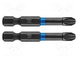 Kit: screwdriver bits; Pozidriv®; 50mm; PZ3; impact; 2pcs.