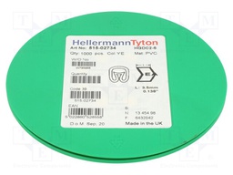 Markers for cables and wires; Label symbol: -; 2÷5mm; PVC; yellow
