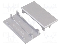 Cap for LED profiles; silver; ABS; Application: LOWI; Pcs: 2
