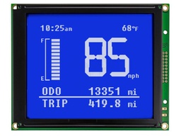 Display: LCD; 160x128; STN Negative; blue; 129x102mm; LED; 2x10