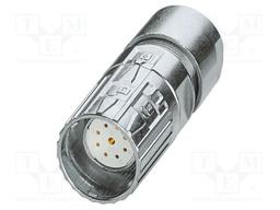 Connector: M23; plug; PIN: 9(8+1); soldering; straight; M23 PRO
