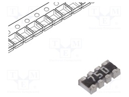 Resistor network: Y; 75Ω; SMD; 0804; No.of resistors: 4; 63mW; ±5%