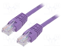 Patch cord; U/UTP; 5e; stranded; CCA; PVC; violet; Len: 0.5m; 26AWG