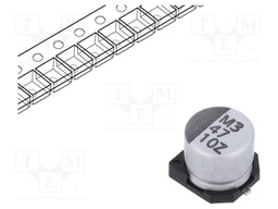 Capacitor: electrolytic; SMD; 47uF; 10VDC; Ø6.3x5.7mm; ±20%
