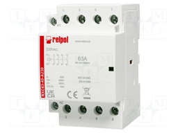 Contactor: 4-pole installation; 63A; 230VAC; NO x4; IP20; RXC63