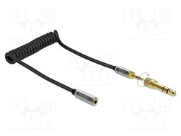 Cable; 1m; Plating: gold-plated; black; 28AWG; Enclos.mat: metal