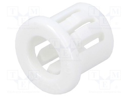 Grommet; Ømount.hole: 9.5mm; Øhole: 6.4mm; white; UL94V-2; H: 10.3mm
