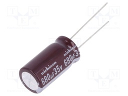 Capacitor: electrolytic; low impedance; THT; 680uF; 35VDC; ±20%