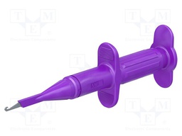 Clip-on probe; hook type; 3A; violet; 1kV; 4mm; Overall len: 122mm