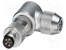 Connector: M8; PIN: 4; 4A; 30V; IP67; angled; shielded; plug