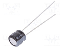 Capacitor: electrolytic; THT; 33uF; 6.3VDC; Ø5x5mm; Pitch: 2mm; ±20%