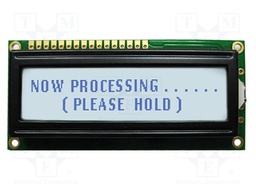 Display: LCD; STN Positive; 20x2; grey; 80x36mm; LED; PIN: 16; 1x16