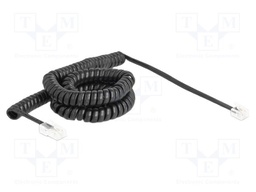 Cable: telephone; coiled; RJ11 plug,RJ45 plug; black; 32AWG