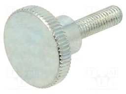 Knob; Ø: 12mm; Ext.thread: M3; 10mm; H: 7.5mm; steel; knurled