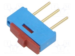 Switch: slide; Pos: 2; SPDT; 0.3A/24VDC; ON-ON; THT; Leads: for PCB