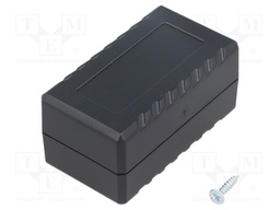 Enclosure: multipurpose; X: 31mm; Y: 56mm; Z: 27mm; ABS; black