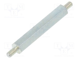 Screwed spacer sleeve; 35mm; Ext.thread: M3; hexagonal; steel