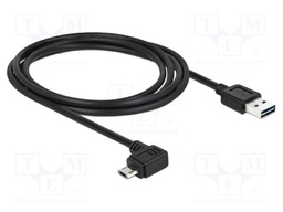 Cable; USB 2.0; gold-plated; 2m; black; 24AWG,28AWG; 480Mbps