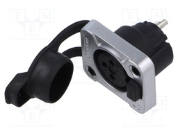 Connector: XLR; PIN: 3; female; Enclos.mat: zinc alloy; socket; 16A