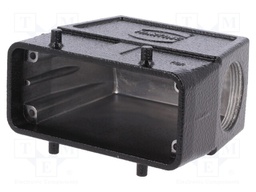 Enclosure: for HDC connectors; Han; size 16B; for cable; angled
