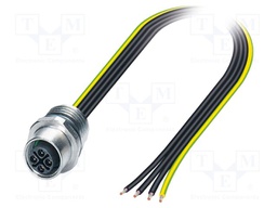 Connector: M12; socket; PIN: 4; female; 630V; straight; IP65; cables