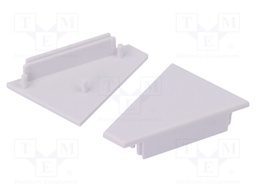 Cap for LED profiles; white; ABS; Application: CORNER27