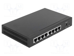 Switch Ethernet; DC socket,RJ45 socket x8; black