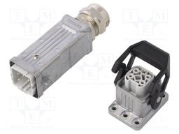 Connector: HDC; Type: with cable gland; Pitch: 1x screw (21x21mm)