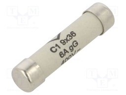 Fuse: fuse; gG; 6A; 400VAC; cylindrical,industrial; 9x36mm