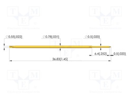 Test needle; Spring compression: 4.3mm; 6.35mm; 2A; steel; plug-in