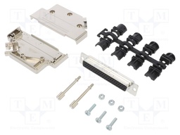 D-Sub HD; PIN: 62; female; shielded,metalized; angled 45°; UNC4-40