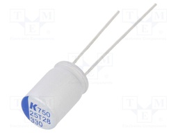 Polymer Aluminium Electrolytic Capacitor, 330 µF, 25 V, Radial Leaded, A750 Series, 0.018 ohm