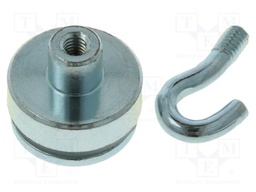 Magnet: permanent; NdFeB; 137N; Ø: 20mm; H: 22mm; zinc plated steel