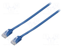Patch cord; U/UTP; 6; stranded; Cu; PVC; blue; Len: 3m; 32AWG