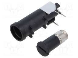 Fuse holder; cylindrical fuses; 16A; THT; -40÷85°C; Colour: black