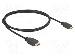 Cable; HDMI plug,mini HDMI plug; Len: 1m; black; 34AWG; Core: Cu