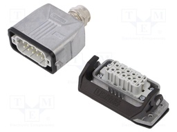 Connector: HDC; Type: with cable gland; Pitch: 49,5x16mm; 250V; 16A
