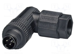 Connector: M12; plug; PIN: 4; 250V; angled; IP65; push-lock; A code