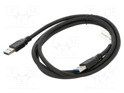 Cable; USB 3.0; USB A plug x2; nickel plated; 1.8m; black; Core: Cu