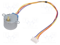 Motor: stepper; 5VDC; Shaft: D spring; Dim: 28x19mm; Shaft dia: 5mm