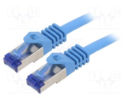 Patch cord; S/FTP; 6a; stranded; Cu; LSZH; blue; 1m; 26AWG; -20÷75°C
