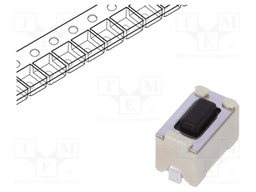 Microswitch TACT; SPST; Pos: 2; 0.05A/12VDC; SMT; 1.6N; 6x3.5x3.5mm