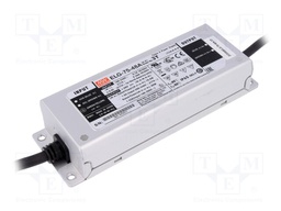 Power supply: switched-mode; LED; 76.8W; 48VDC; 43.2÷52.8VDC; IP65