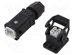Connector: HDC; Type: with cable gland; Pitch: 1x screw (21x21mm)