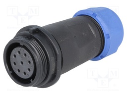 Plug; female; SP21; PIN: 9; IP68; 7÷12mm; soldering; for cable; 500V