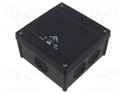 Enclosure: junction box; X: 127mm; Y: 127mm; Z: 70mm; IP66; black